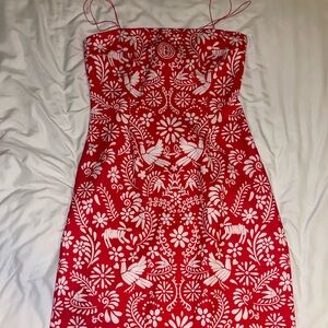 Red Herencia Clothing Midi Dress